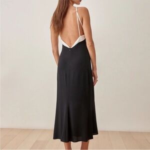 Reformation Black and White Contrast Demarais Dress